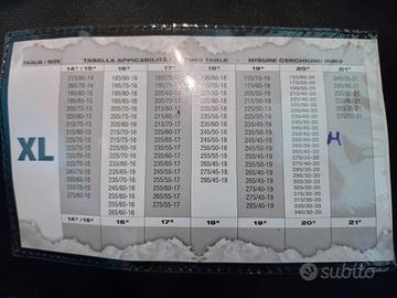 Calze da Neve XL omologate - misure riportate