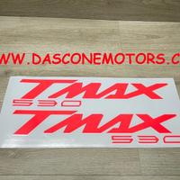 coppia adesivi scudo tmax 530 ROSSO FLUO