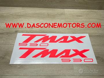 coppia adesivi scudo tmax 530 ROSSO FLUO