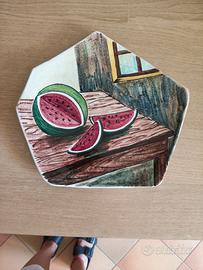 Piatto quadro in ceramica