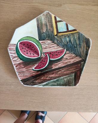 Piatto quadro in ceramica