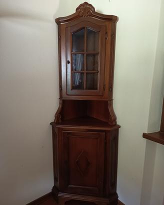 Vetrina ad angolo in legno