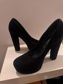 scarpe nere camoscio indossate solo 1 volta