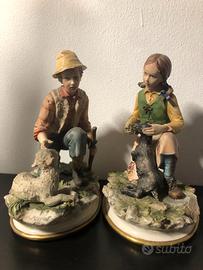 N.2 statuine ceramica Capodimonte A. Maggioni