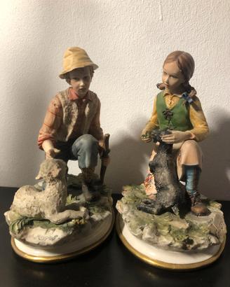 N.2 statuine ceramica Capodimonte A. Maggioni