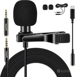 VoJoPi Microfono Lavalier Mini Microfono con Clip
