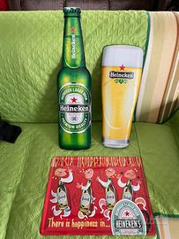 Tris Heineken da appendere in acciaio