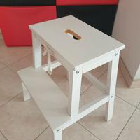 Scaletta/sgabello, bianco.