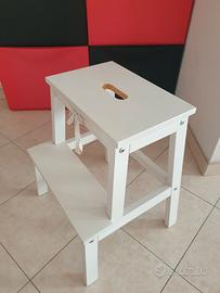 Scaletta/sgabello, bianco.