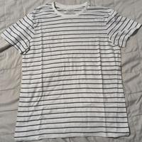 T-shirt a righe bianche e nere Terranova 