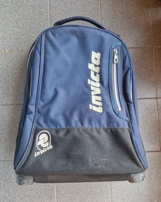 Zaino trolley Invicta blu con ruote e spallacci