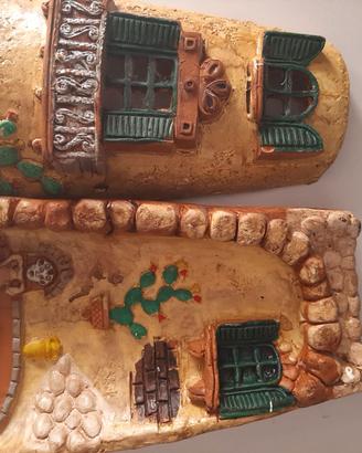Tegola in terracotta dipinta a mano