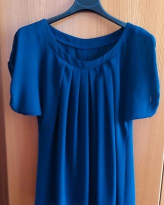Blusa trasparente blu