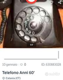 Telefono bachelite nero anni 60'