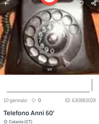 Telefono bachelite nero anni 60'