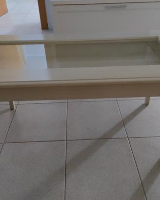 tavolino bacheca shabby legno avorio 
