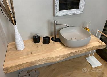 piano in legno massello per lavabo
