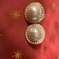 orecchini con clip - perle e strass - tutto strass