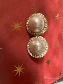 orecchini con clip - perle e strass - tutto strass