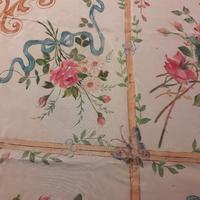Coperta matrimoniale anni 1930 dipinta a mano gran
