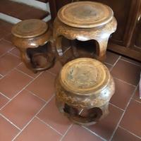 Tavolino da The  in legno intarsiato
