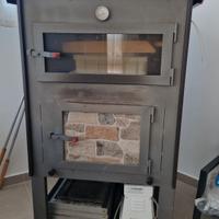 Forno a legna in acciaio  a cottura indiretta