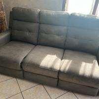 Divano 3 Posti - Fibra Antracite - Alzafa elettric