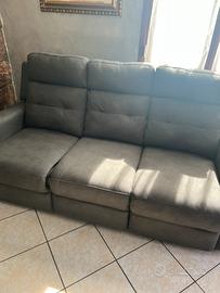 Divano 3 Posti - Fibra Antracite - Alzafa elettric