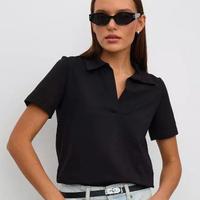 Polo oversize tinta unita con colletto