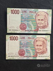 1000 lire Montessori, 2 diverse fds