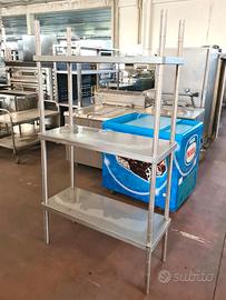 scaffalatura in acciaio inox a 3 ripiani usata