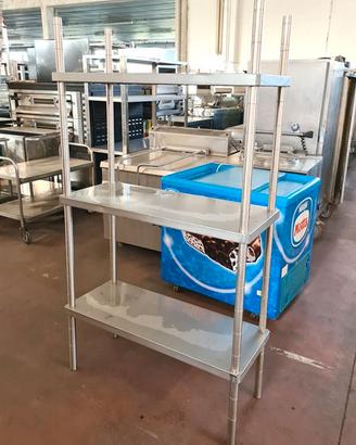 scaffalatura in acciaio inox a 3 ripiani usata