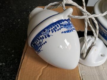 lampadario in ceramica con saliscendi