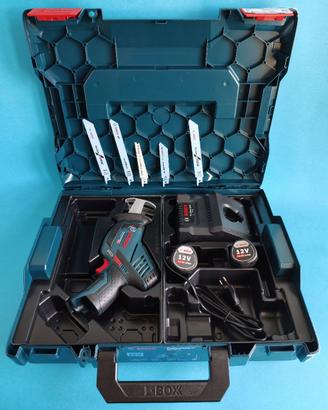 Bosch PRO GSA12V-14 NUOVO 2 Batt 3 Ah 5 Lame Extra