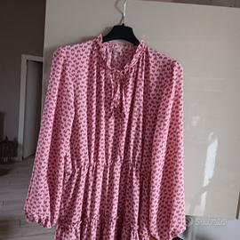 abito rosa maniche lunghe leggero