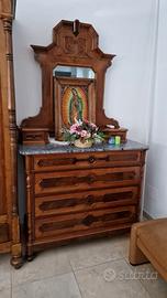 Commó fine ottocento piemontese con specchiera