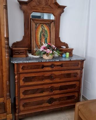 Commó fine ottocento piemontese con specchiera