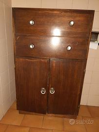 Mobiletto Salvaspazio in Legno - Ideale per Bagno,