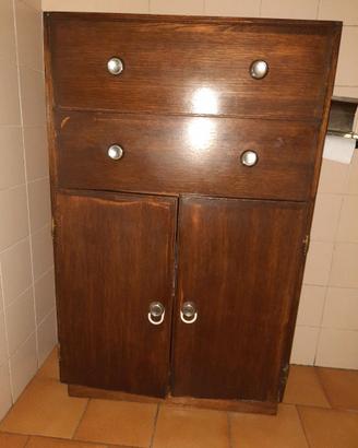 Mobiletto Salvaspazio in Legno - Ideale per Bagno,