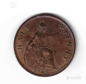 Moneta, RegnoUnito Half Penny, King George V, '29