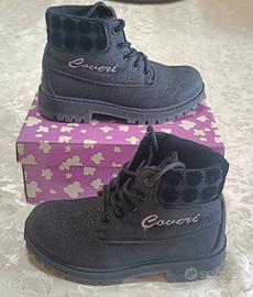 STIVALETTI ENRICO COVERI BAMBINA NERI PELLE GOMMA 