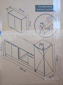 💥Nuova(in scatola) da montare, cucina lineare 180
