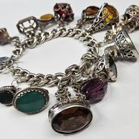 Bracciale charms argento vintage