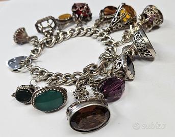 Bracciale charms argento vintage