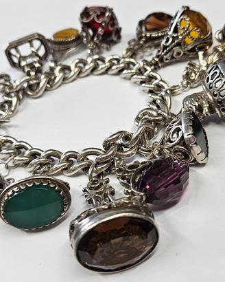 Bracciale charms argento vintage