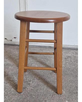 Sgabello noce chiaro legno seduta tonda h 47 cm 3