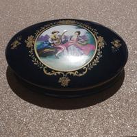 Portagioie porcellana Capodimonte blu cobalto