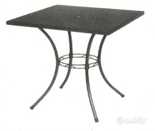 Tavolo acciaio smontabile colore grigio 75x75 cm