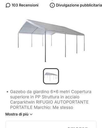 Gazebo 6x6 nuovo 