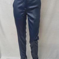 Pantaloni Vionnet Paris blu satinati